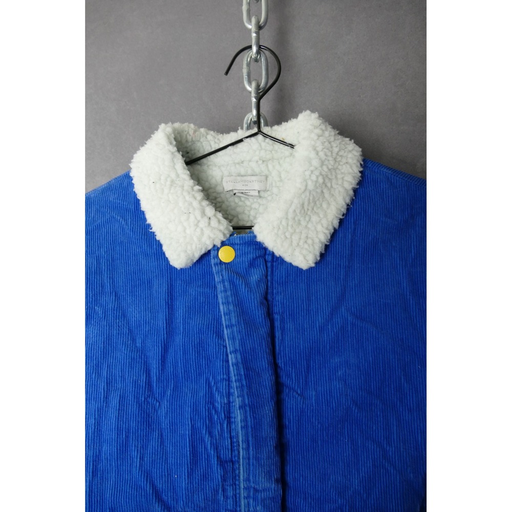 Stella McCartney Kids Blue Corduroy Sherpa Lined Bomber Jacket‎ 12 Years - Picture 2 of 8